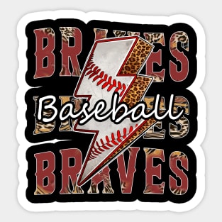 Graphic Baseball Braves Proud Name Team Vintage Sticker